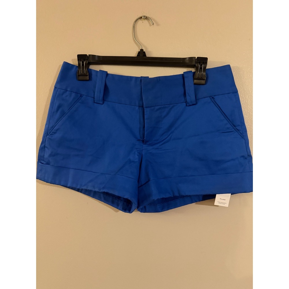 Alice + Olivia Scoop Royal Blue Cuffed Tailored Shorts Size 6 - Picture 3 of 8